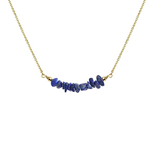 Lauren-Spencer Gemstone Bar Necklaces for Women Gold Silver Plated Crystal