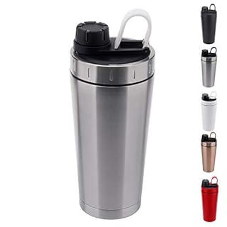 Stainless Steel Protein Shaker Bottle Insulated Keeps Hot/Cold Dishwasher Safe/Double