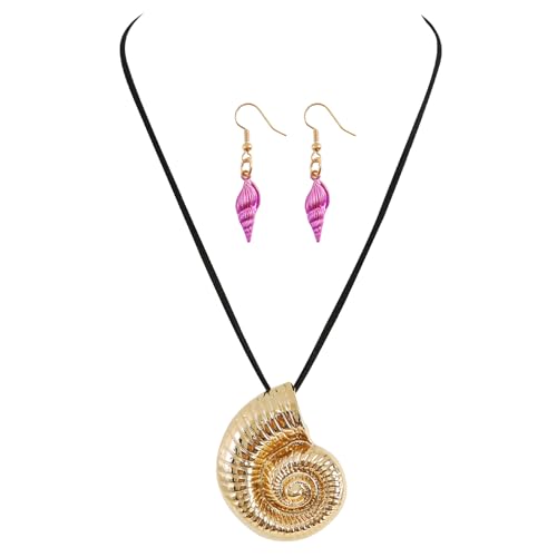 Neujiwo Octopus Costume Accessories Set for Women Sea Witch Conch Shell Necklace Earrings Holiday Party Dress Up