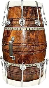 Musicals Dholak Drum, Mango Wood, Bolt-tuned, Padded Bag, Spanner, Dholki Musical Instrument PDI-104