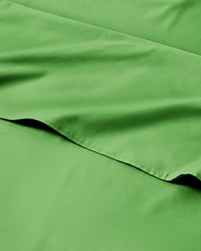 Image of Kids Full Size Bed Sheet Set - 4 Piece Kids Loft Bed Sheets - Solid Green Themed Bedding - Soft, Cute and Cozy - Breathable and Machine Washable - Bedding for Boys, Girls, Teens & Toddlers - Oeko-Tex