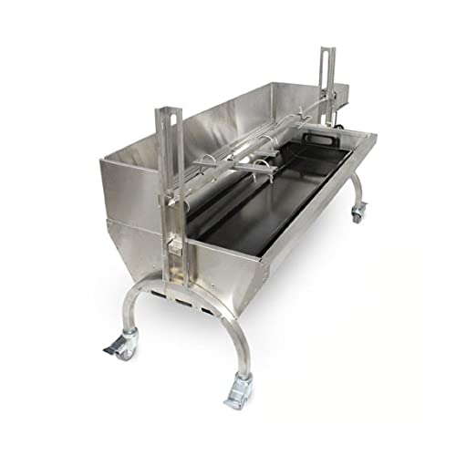 TITAN GREAT OUTDOORS 25W Stainless Steel Rotisserie Grill, Rated 125 LB, Windscreen, BBQ Spit Roaster