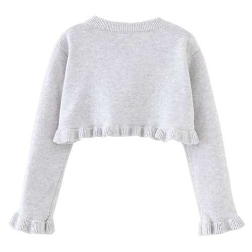 Little Kids Girls' Knit Long Sleeve Button Closure Bolero Cardigan Shrug Sweaters Dress Cover Up Tops2