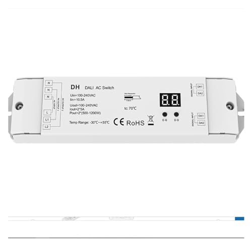 Interrupteur d'éclairage LED DALI 2 canaux variateur AC triac pour spot et ruban LED haute puissance