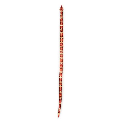 Zappi Co Kinder Gefülltes Weiches Kuscheliges Plüsch-Schlangenspielzeug - Teil der Safari-Tierkollektion, perfekt für Kinder (180 cm Länge) (Orange/Schwarze Maisnatter)