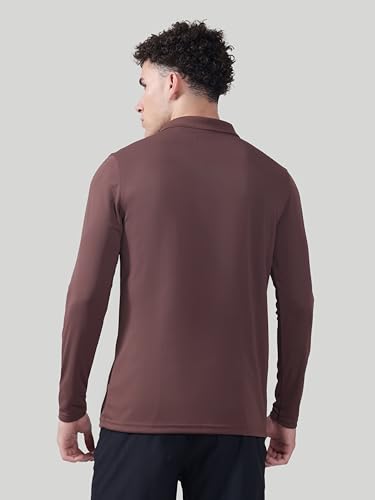 Image of TECHNOSPORT Men's Solid Full Sleeve Polo T-Shirt TECHNOCOOL+ Quick Dry Slim Fit Sports Tee for Travel Casual Smart Wear UPF50+ Anti Odour