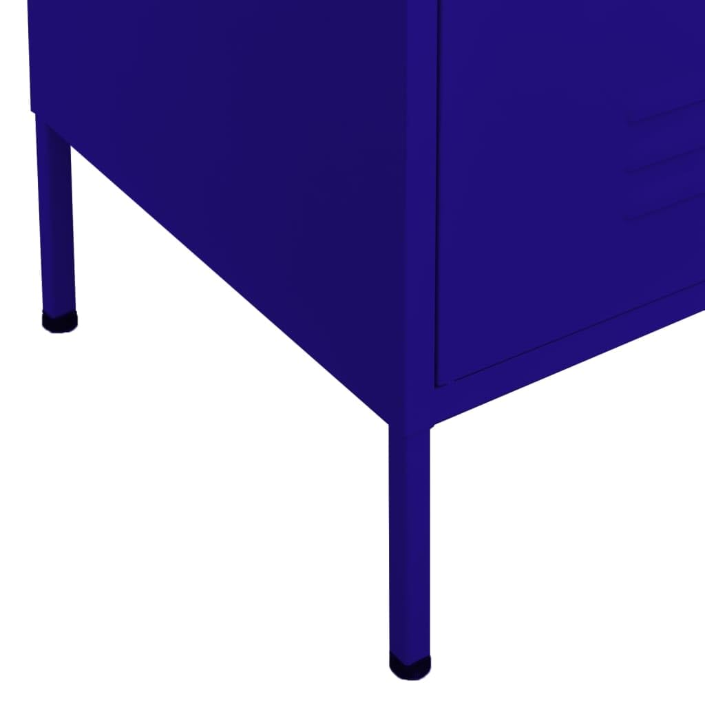 Armario de almacenamiento azul marino de acero 80 x 35 x 101,5 cm con 2 puertas, 2 cajones, se puede cerrar para el hogar, oficina, garaje, taller, sótano para almacenamiento seguro y