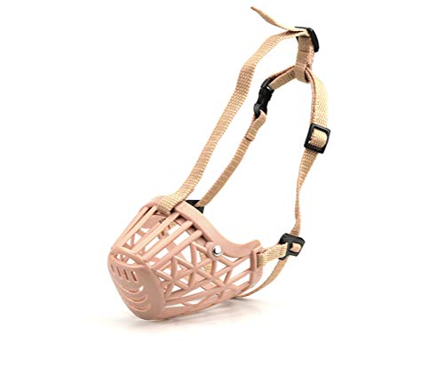 Juego de bozal para perro, jaula ajustable de plástico antimordeduras, cubierta bucal transpirable y cómoda para perros pequeños, medianos y grandes, 7 piezas