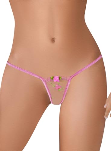 Sohimar 428 Femme 1 Mini String Dentelle XS S M 34 36 38 40 Rose