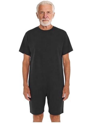 Eulervate Herren Damen Pflegeoverall Kurz Senioren Schlafanzug...