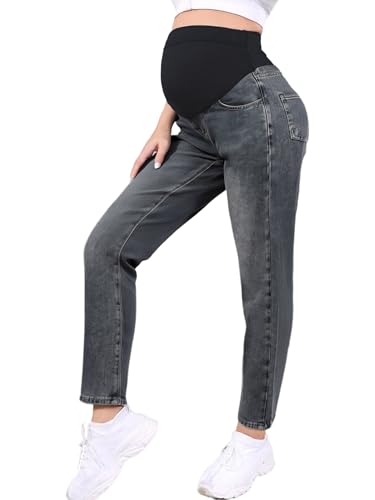 inhzoy Umstandsjeans Straight Leg Verstellbare Hohe Taille...