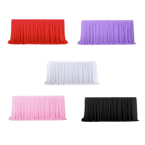 Jupe de table en tulle blanc nappe décorative de mariage avec perles
