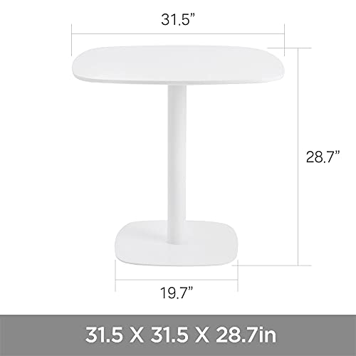 Roomnhome 31.5 X 31.5'' White Square Table With 0.7'' Thickness Mdf Top #TOP1