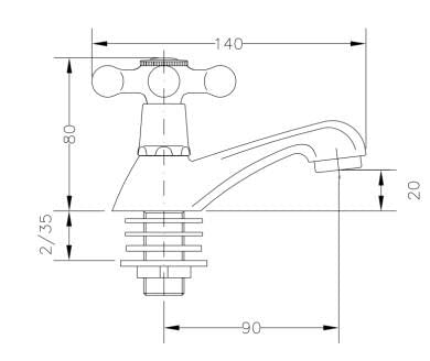 Genebre 68500 09 45 66 - Grifo Lavabo New Regent