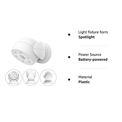 Biglight Battery Operated Motion Sensor Spotlight, Wireless Led Flood Light Indoor Outdoor, Super Bright Waterproof Security Lighting, Motion Uplight For Wall Front Door Shed Hallway, 200 Lumens #TOP7