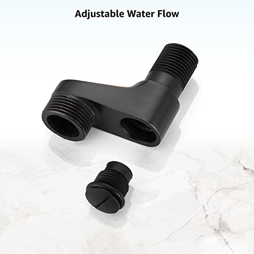 HOTBASIN Matte Black Wall Mount 3-3/8" Adapter Claw Foot Bathtub Faucet Adjustable Swing Arms(one Pair)