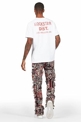 Men's Ayami Black/Multi Slim Tapestry Flare Jean4