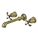 Kingston Brass KS7123TX 8-Inch Center Wall Mount Bathroom Faucet, Antique Brass