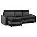 Produktbild Mebligo - Ecksofa mit Schlaffunktion und Bettkasten Orion, Eckcouch Universelle Seite, Sofa L Form (BxTxH) 231 x 140 x 85 cm, Couch Wohnzimmer, Ecke Sofa, Schwarz + Weiß (Mikro 15 + Mikro 27)