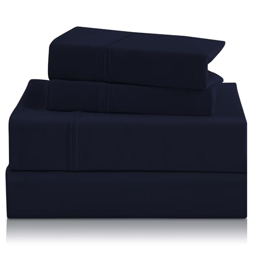 CozySmile Twin XL Sheet Set, 3 pcs, Dark Blue