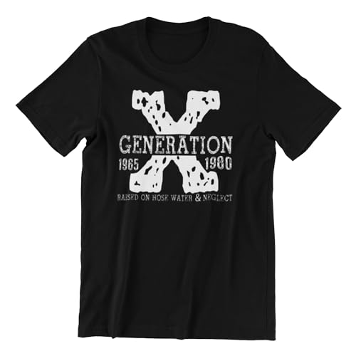Image of Generation X Graphic T-Shirt, 1965-1980 Nostalgic Print, Front and Back Design, Unisex