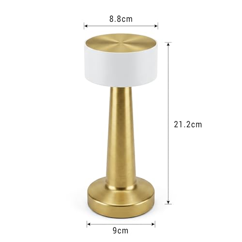 Image of Table Lamp /Table Lamp Study Room /Lamp Table /Led /Wireless Led Touch 3 Mode Metal /Bed Lamps Bedroom Side /Rechargeable Metal Touch /Warm Lighting /Bedside Lamp /Nightstand (White Lamp, 1 Pcs)