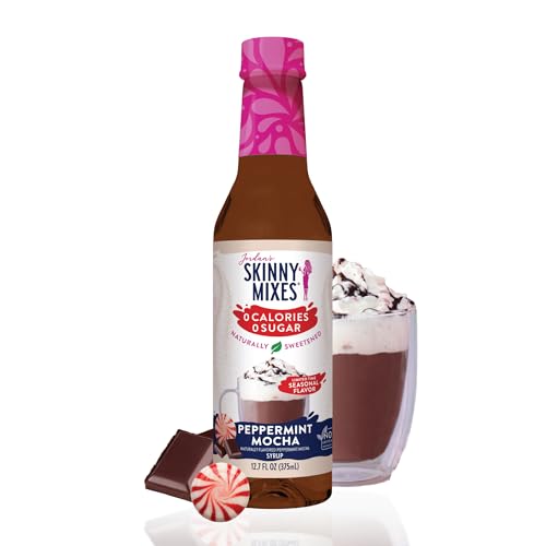 Jordan's Skinny Mixes Sugar Free Coffee Syrup, Peppermint Mocha Coffee Flavoring Syrup, Naturally...