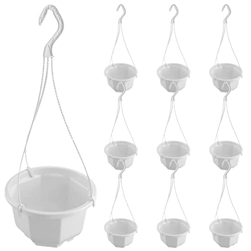 Yardwe 10 Ensembles Pot De Chlorophytum Panier Suspendu Pots De Fleurs Suspendus Porte-orchidée Suspendu Porte-Plante Suspendu Vertical Blanche Plastique Racine De Contrôle du Pot