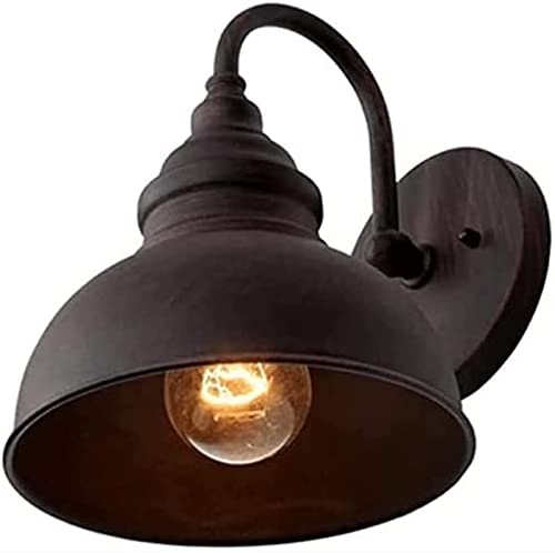 Lámpara de pared industrial de metal negro vintage con casquillo E27 para pasillo
