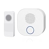 SURNICE Funkklingel Batteriebetrieben, IP44 Funk Türklingel Set, Aussen Wasserdicht Haustür Klingel, 300m Reichweite, 4 Lautstärkestufen 38 Klingeltöne, LED Blinkt, 1 Empfänger & 1 Sender, Weiß