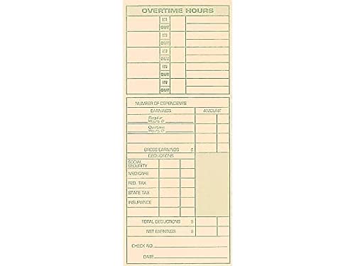 TOPS Time Cards, Weekly, 2-Sided, 3-1/2" x 8-1/2", Green Print Front/Back, 500-Count (1291), Manila - Image 4