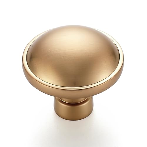 Image of Ravinte Champagne Bronze Kitchen Pulls Cabinet Handles 1-1 /4 Inch 15 Pack | Solid Zinc Alloy, Round T-Bar Shape, Screws Included, Dresser Handles, Cabinet Drawer Pulls, for Kitchen Cupboard Hardware
