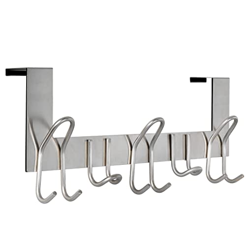 SKOLOO Over The Door Hooks, for Doors up to 1-3/4'' Thickness, Metal Door Hanger with 11 Hooks
