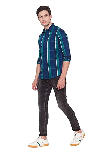 Image of Spykar Men's Checkered Slim Fit Shirt
