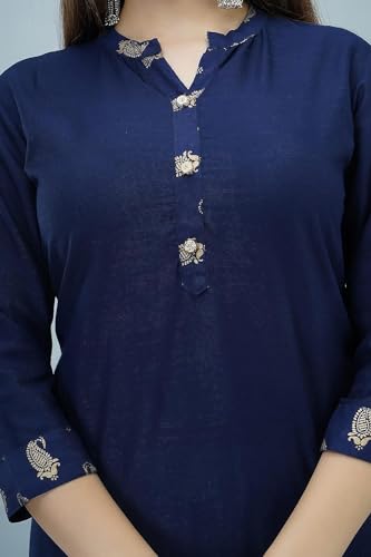 Image of Women Rayon Straight Golden Foil Printed Kurta with Palazzo || Kurti with Palazzo Set for Casual Party & Festival Wear in Round Neck with 3 /4 Sleeve for Girls