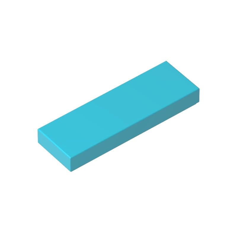 Gobricks 63864 Foundation Plate Tile 1x3 50 Pieces GDS-562 Compatible with Lego Building Blocks Color:Medium Azure โ image 1