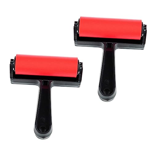 ERINGOGO 2Pcs Durable Printmaking Rollers Versatile Printing Ink Tools for Art Projects Easy Grip Design for Adults Sturdy Plastic Construction Selection Random Color