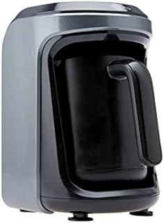 Karaca Hatır Hüps Electric Turkish Coffee Maker, Antrasit Color with Silver Fully Automatic Turkish Coffee Machine, 5 Cup Capacity, Stainless Steel Filter, Glass Jug, Warmer Kettle, Set for 5 People