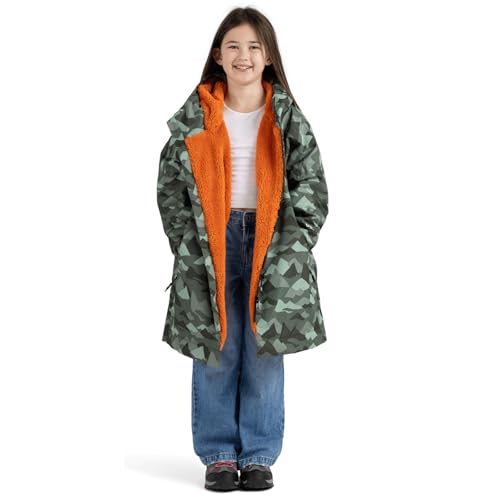 Image of Trespass Kids Havelock Waterproof Changing Robe - Dark Vine Camo - 9-13Y