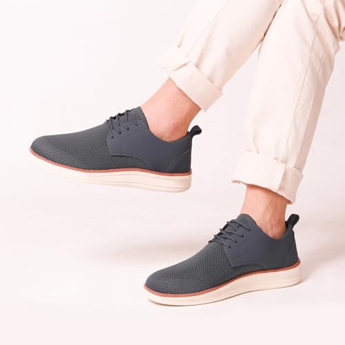 Men's Fashion Dress Sneakers Casual Walking Shoes Business Oxfords Comfortable Breathable Lightweight Tennis Dark Grey2