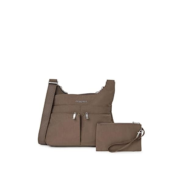 Baggallini-Cross-Over-Crossbody-Bag-Lightweight-Water-Resistant-Travel-Purse Baggallini womens Cross Over Crossbody Portobello,One Size