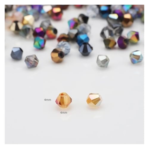 Perles bicônes en verre cristal de 4 mm de qualité supérieure pour objets à facettes et mode