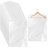 Ohuimrt 30 PCS 35.5 Inch Plastic Garment Bag, Dry Cleaner Bags Laundry Bags, Clear Hanging Clothing Covers for Coat Suit Shirt Jacket Skirt