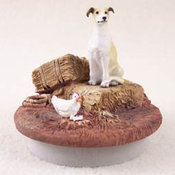Conversation Concepts Miniature Greyhound Tan & White Candle Topper Tiny One 