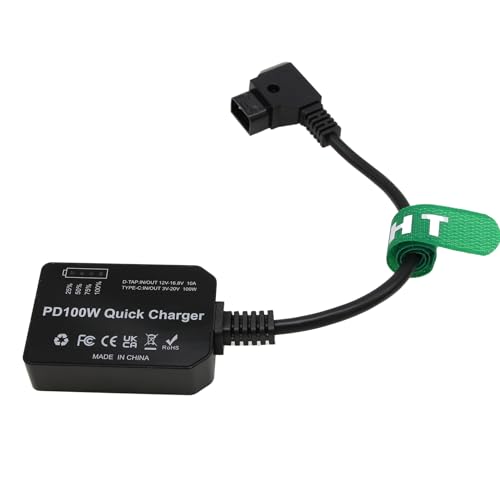 HangTon D-Tap to USB-C PD 100W Power Converter Adapter for Sony DSLR Camera Monitor Phone Laptop, Type C, 12-16.8V V-Lock Gold Mount Battery, Bidirectional Quick Charger - Image 4