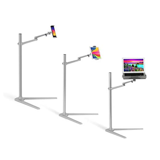 MagicHold 3 in 1 360 Degree Rotating Height Adjustable Laptop Tablet Stand for Bed,Floor,Compatible with Ipad Pro 12.9 Inch, Ipad Air, Ipad Mini,MacBook Pro/Air,MS Surface Pro,MS Surface Book Stand