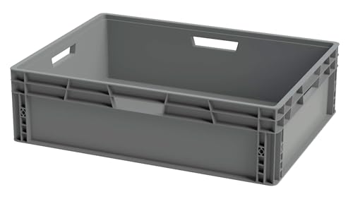 Solent Plastics Recycled Plastic ECO Euro Plastic Stacking Industrial Storage Containers Boxes Crates! (92 Litre - 80 x 60 x 23cm)