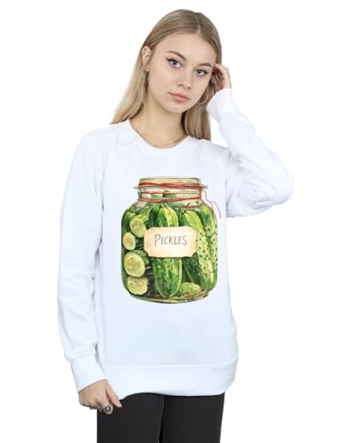 Image of Absolute Cult Women Pickles Graphic Sweatshirt White Medium