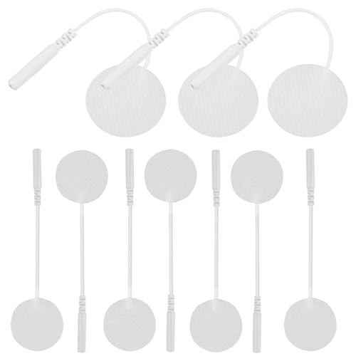 SHINEOFI Almohadillas de Masaje Autoadhesivas Redondas de Silicona, 20 Electrodos Reutilizables Conectores 2Mm, 4 Tamaños para Fisioterapia y Relajación en Casa