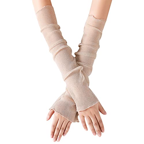 iSpchen 2 Piezas De Mangas De Encaje Con Protector Solar, Guantes Largos De Encaje Con Manga De Brazo Para Mujer Con Protección Uv Calentadores De Brazos Para Deportes Al Aire Libre Cover